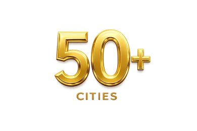 50+ cities